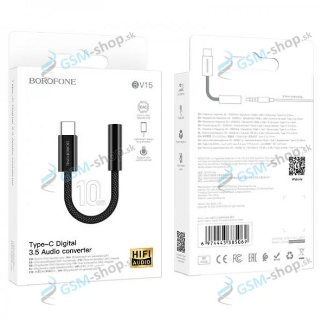 Adaptr BOROFONE BV15 USB-C na 3,5 mm JACK ierny