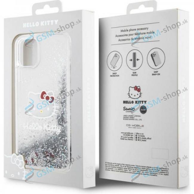 Kryt Hello Kitty HKHCN61LIKHET pre iPhone 11 Liquid Glitter Transparent