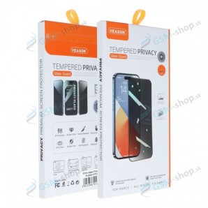 Tvrden� sklo VEASON PRIVACY iPhone 17 Pro FULL GLUE �ierne