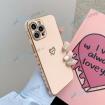 P�zdro silik�n iPhone 12 Mini ru�ov� LOVE so zlat�m okrajom - n�h�ad 1 z 3