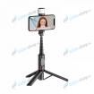 Bezdr�tov� selfie dr�iak WiWU Wi-SE003 a stat�v na mobil s BlueTooth ovl�dan�m a LED lampou �ierny - n�h�ad 1 z 2